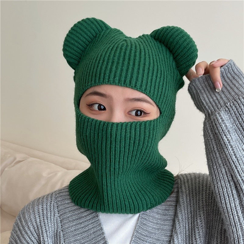 Women's Bear Ears Wool Pullover Hat
