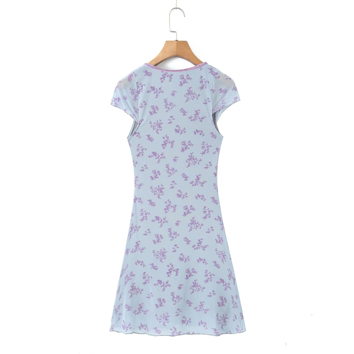 Retro Sexy Deep V-Neck Floral Mini Dress