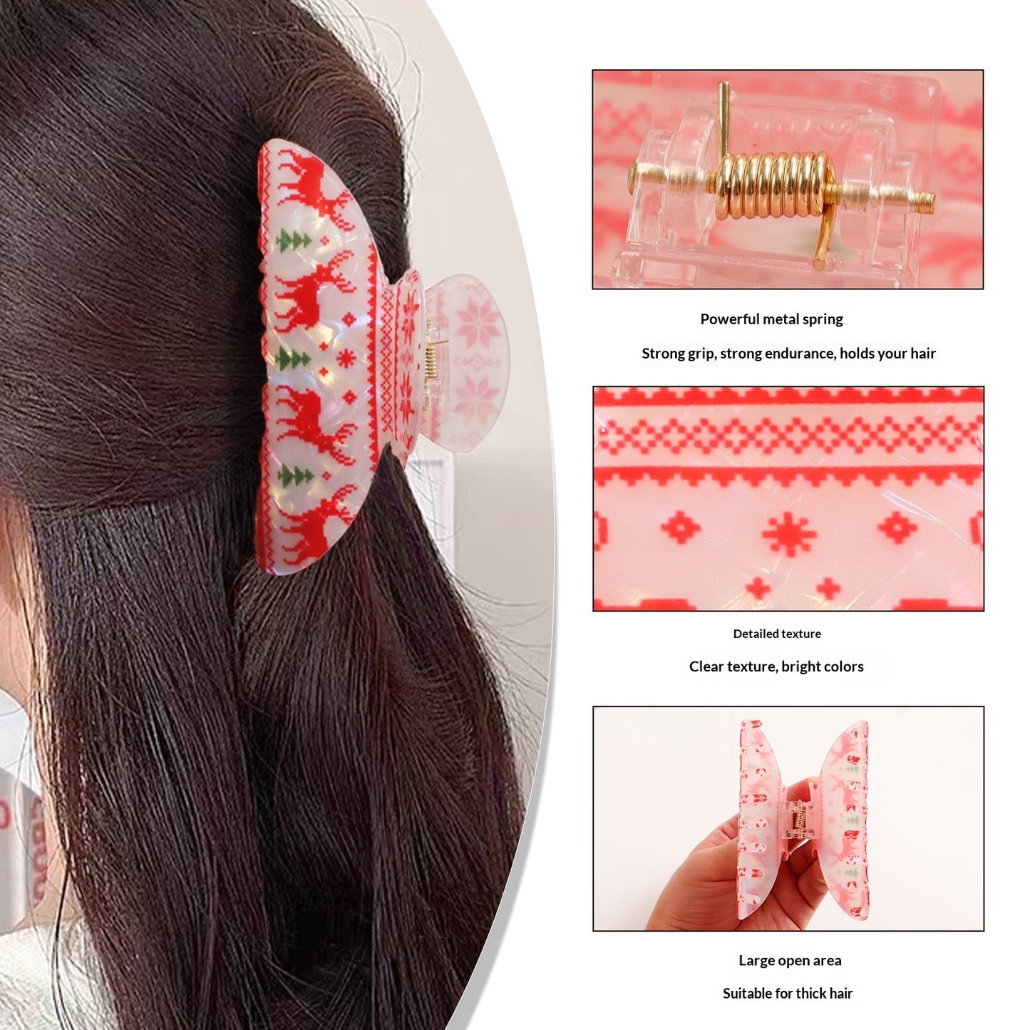 Christmas Themed Atmospheric Colorful Shark Hair Clip