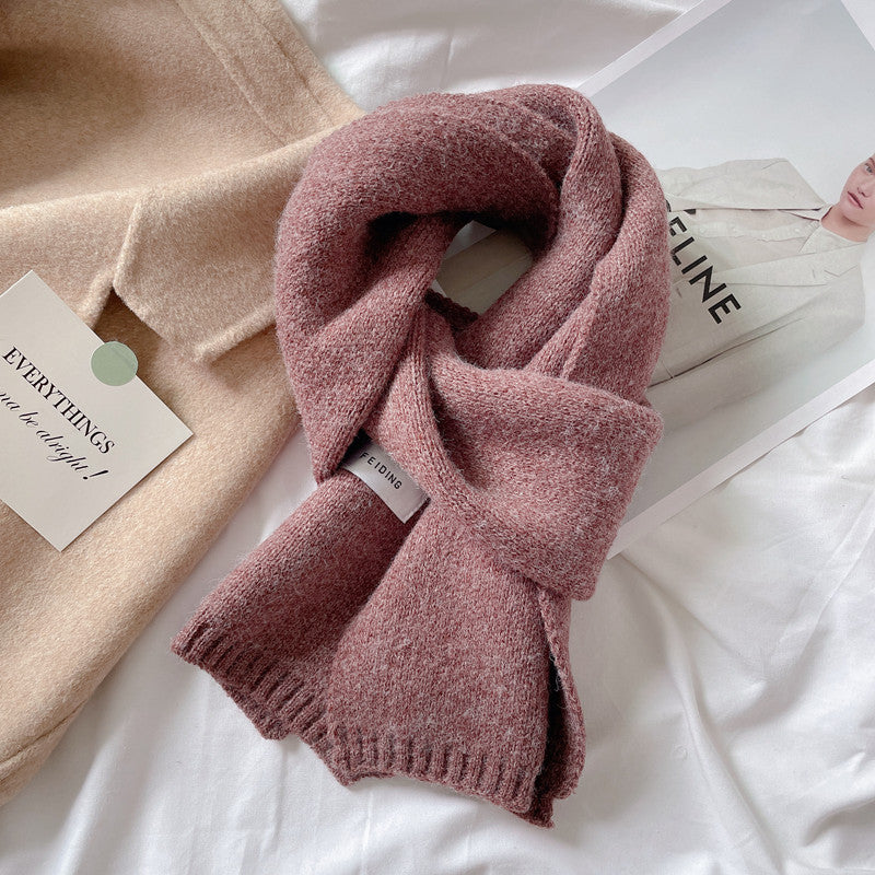 Students' Solid Color Trendy White All-match Scarf