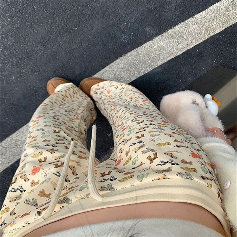 Drooping Straight Loose Mop Pants