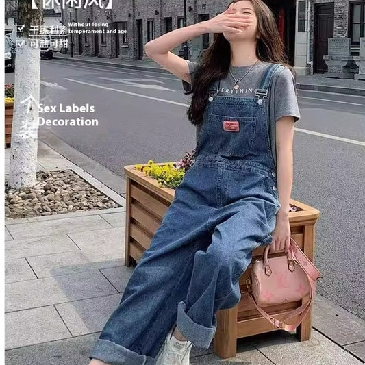 Retro Age Reducing Straight Leg Wide Leg Pants, Slimming Jumpsuit