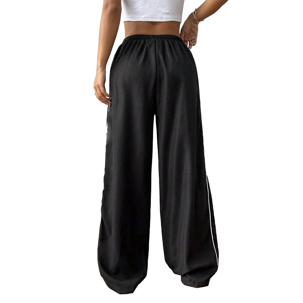 Color Contrast Wide-leg Pants