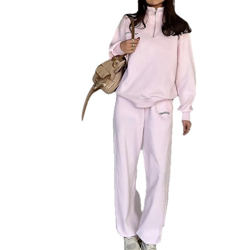 Classic Two Piece Zip Up Sportswear Womens Casual Set