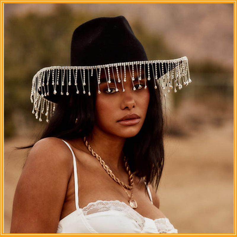 Fashion Western Denim White Hat