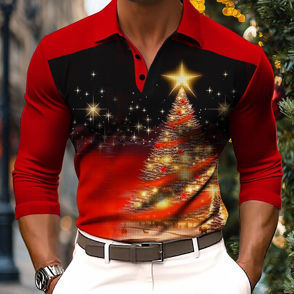 Long Sleeve Button-down Polo Shirt Casual Fashion