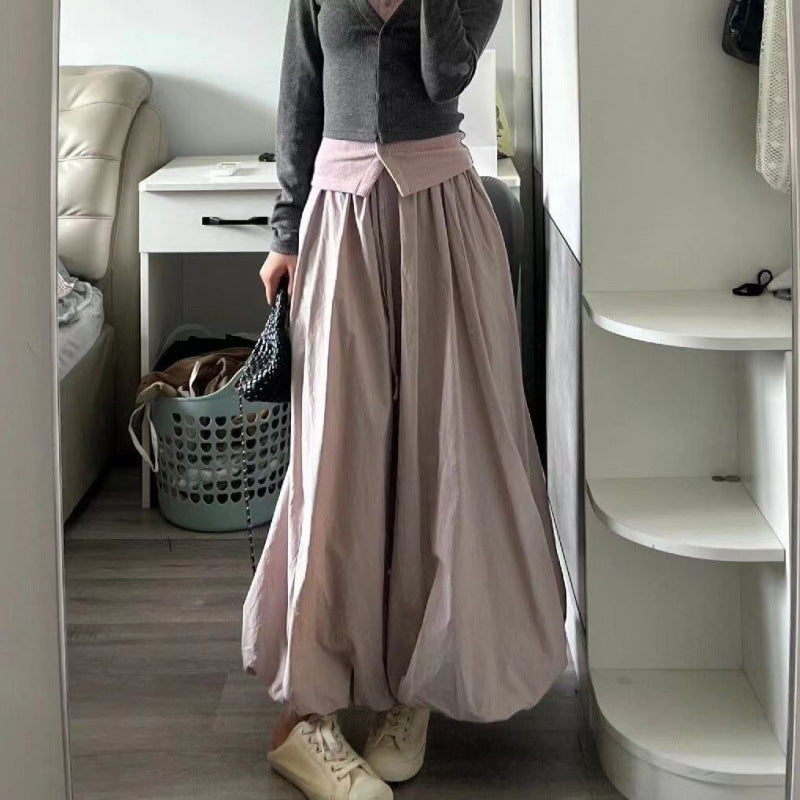High Elastic Waist Casual Loose Temperament A- Line Skirt