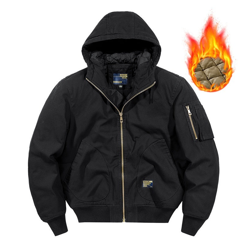 Casual Flight Hooded Jacket Men's Coat Loose