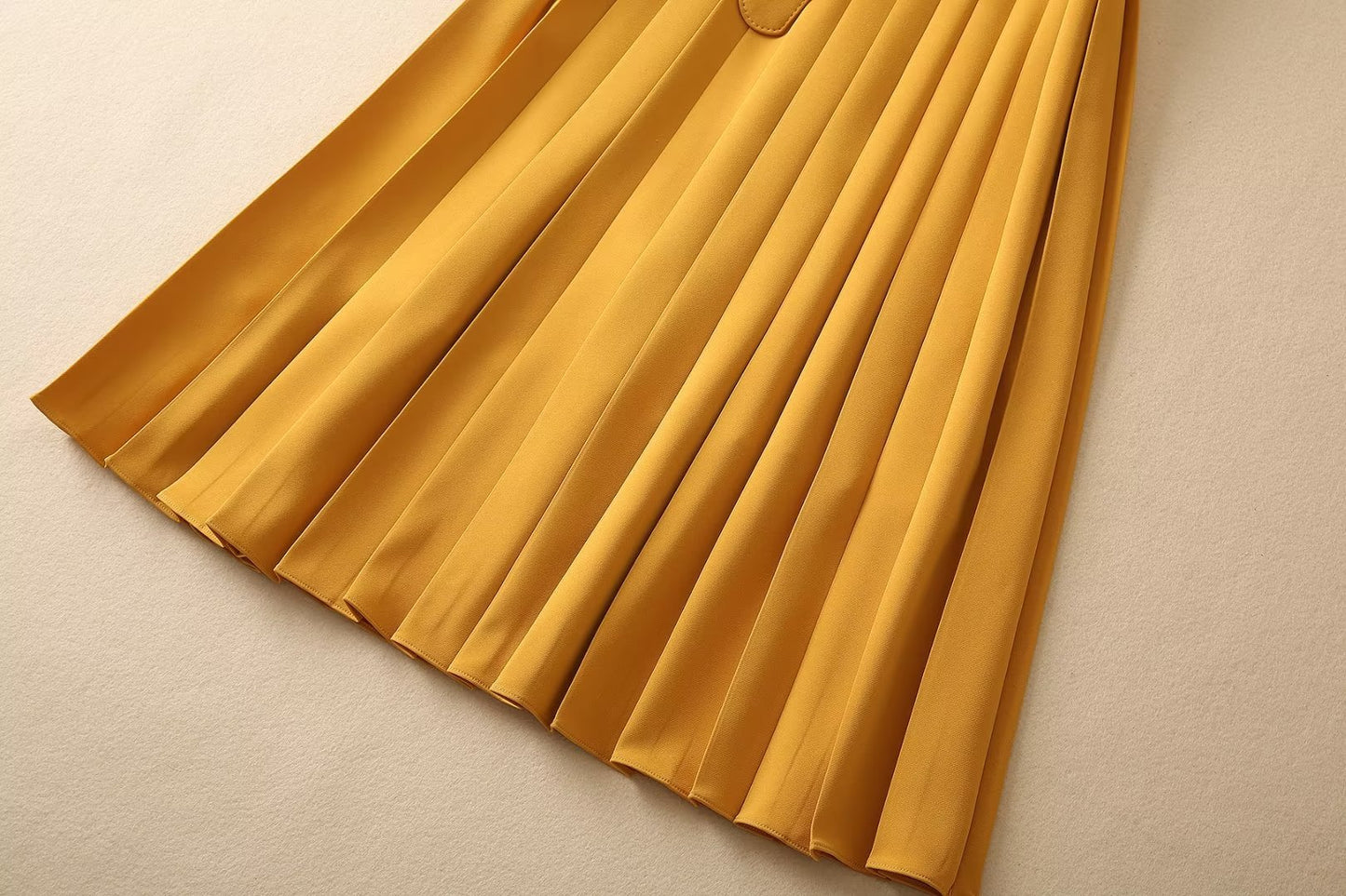 Slim Mid Length Compression Pleated Dress With Waist Closure
