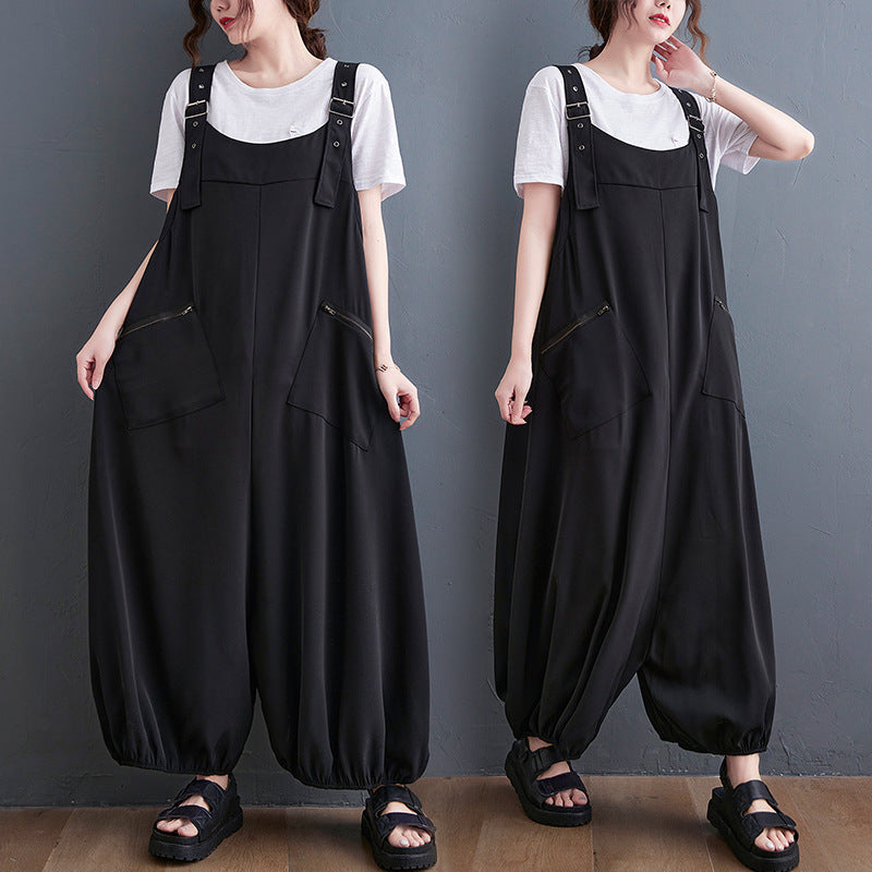 Women's Loose Western Style Fashion Work Clothes Casual Overalls
