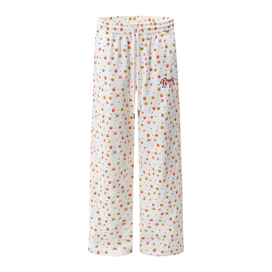 Men's Printed Casual Pants High Street Fashionable Baggy Straight Trousers