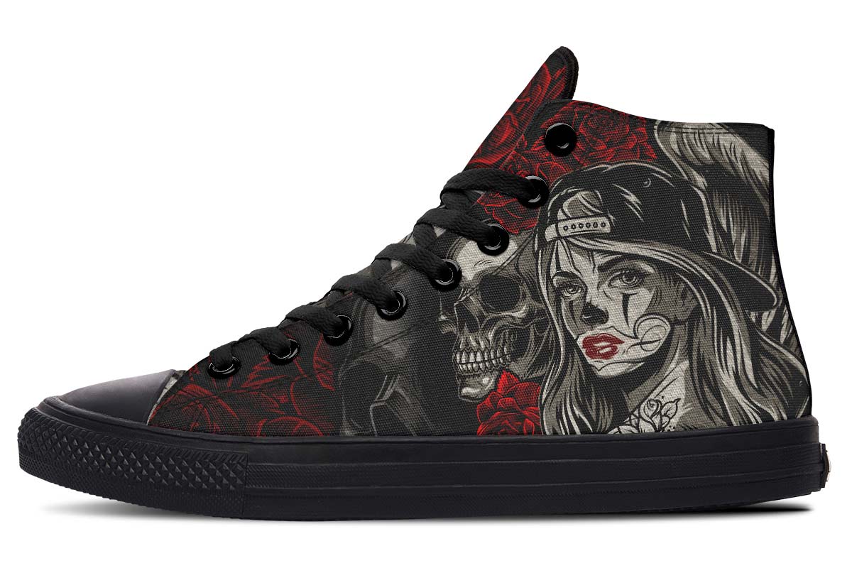 Printed Couple High-top Canvas Shoes