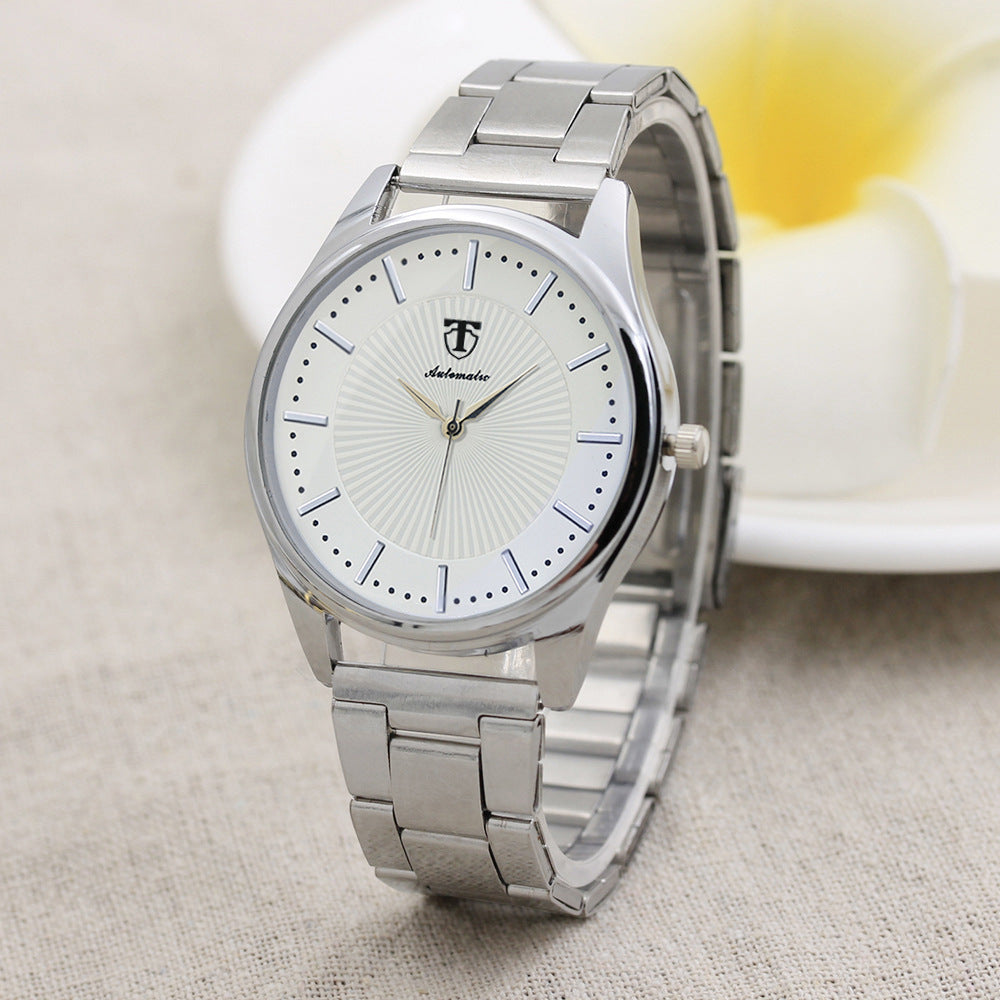 Hot Sun Mønster Stål Ur Herre Quartz Ur