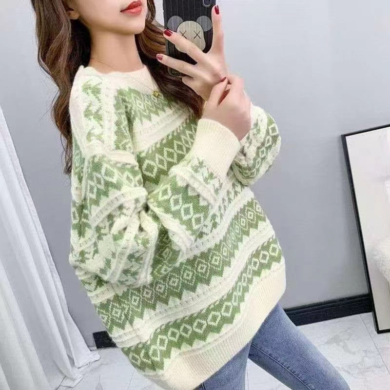Women's Literary And Artistic Port Style Sweater Loose Sweet Pullover
