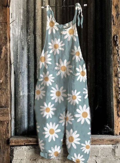 Printed Retro Wide-leg Women's Jumpsuit