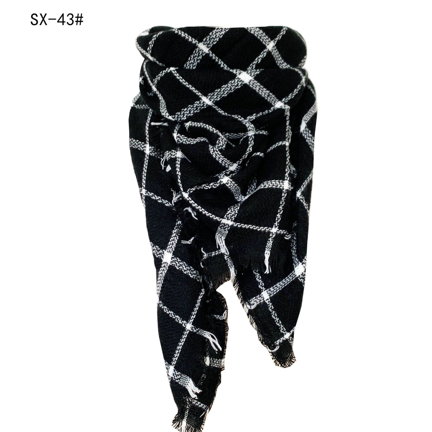 Cashmere-like Colorful Plaid Square Scarf