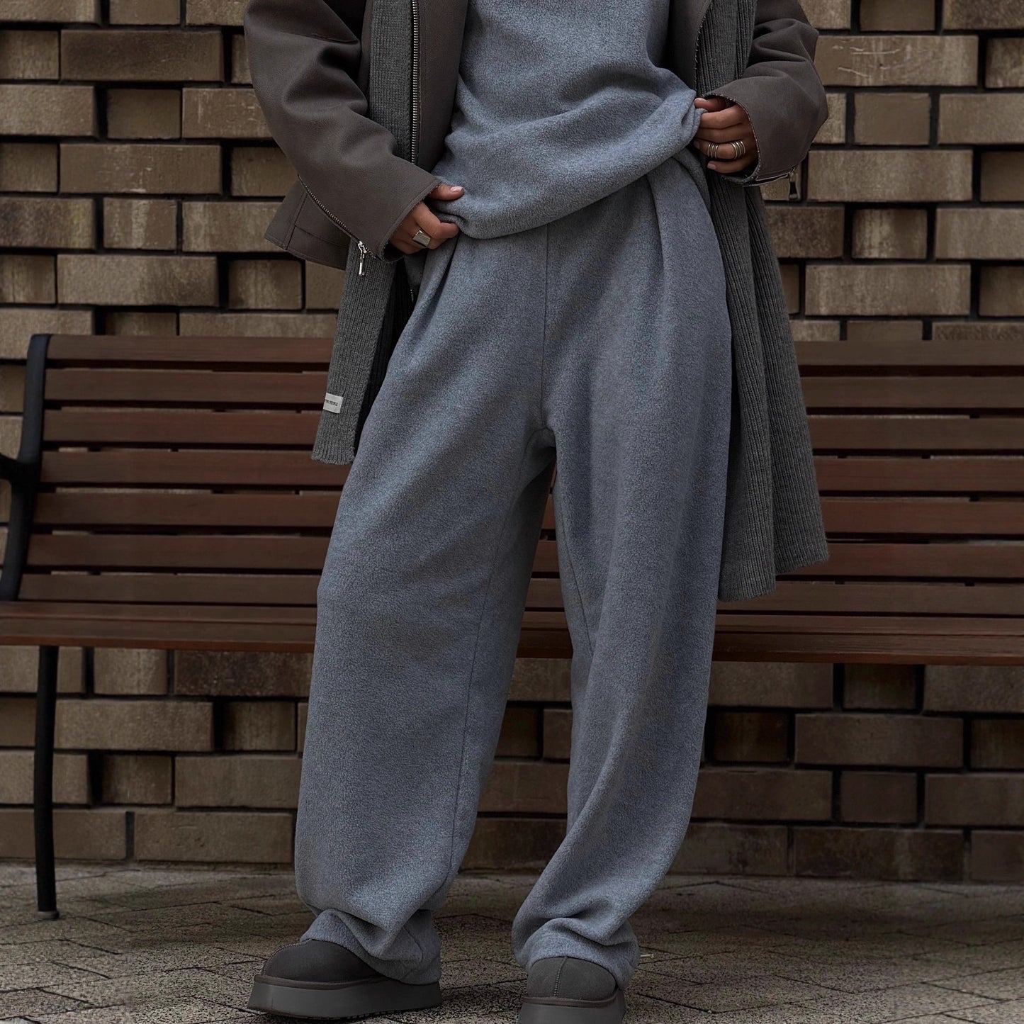 Sweater Wide-leg Draped Pants Women's Clothing