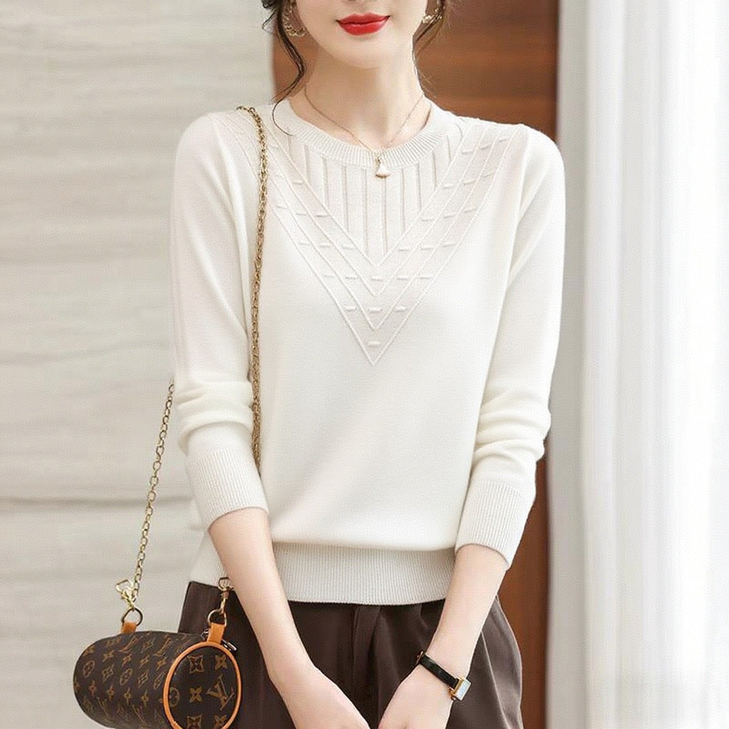 Autumn New Long Sleeve Sweater Round Neck Knitted Base Shirt