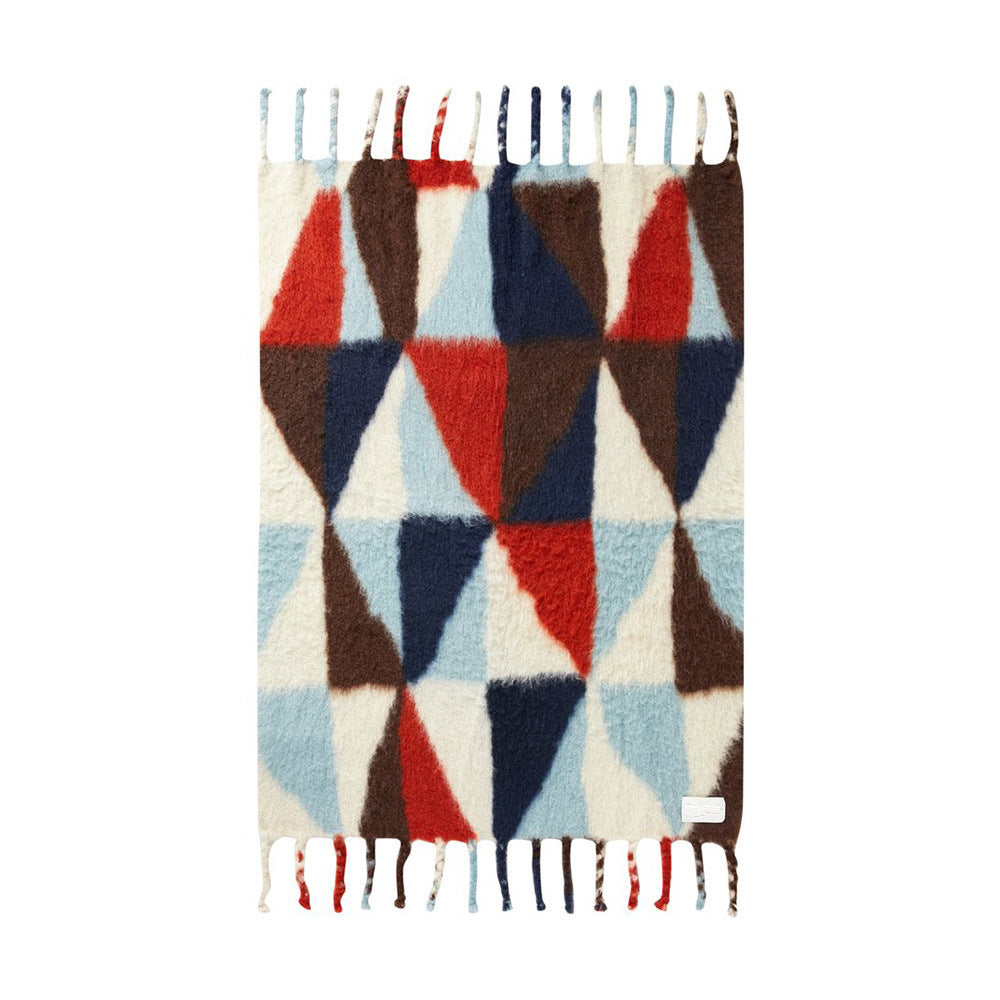 Women's New Geometric Triangle Stitching Plaid Scarf