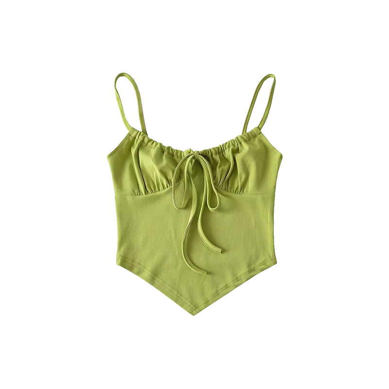 Women's Retro Drawstring Camisole Triangle Hem