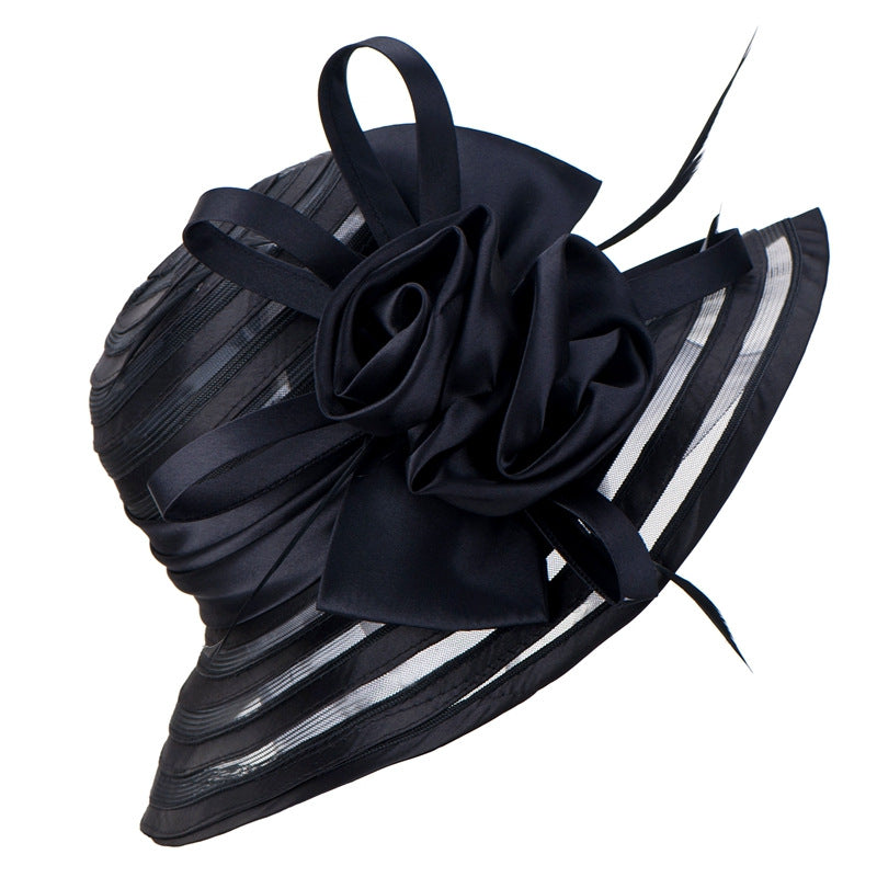 European And American New Crystal Organza Banquet Hat