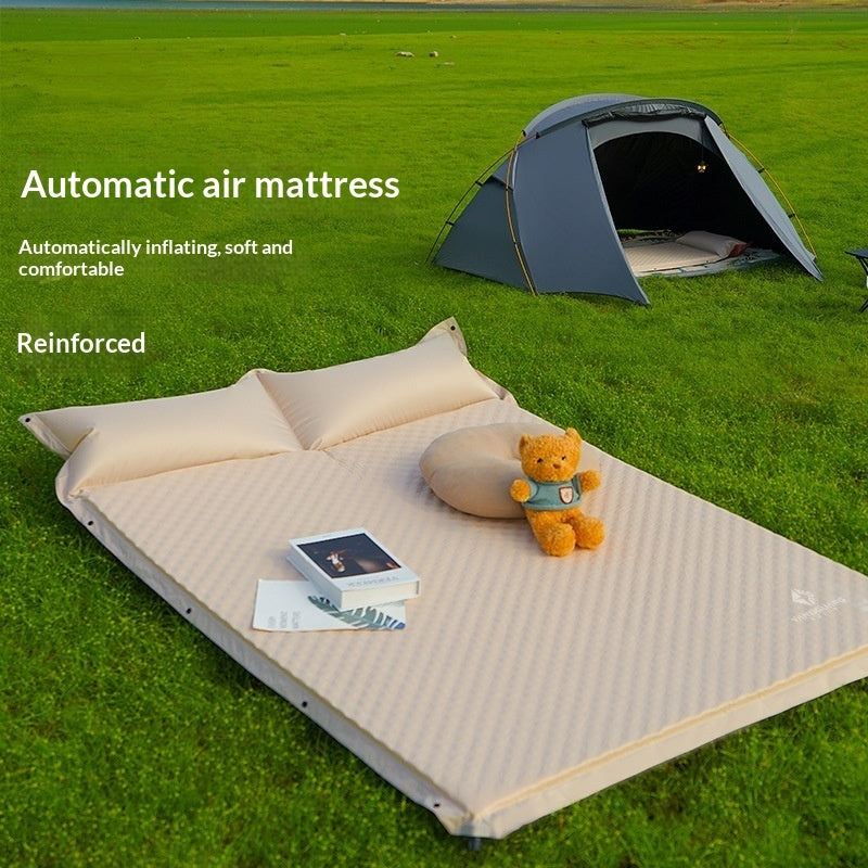 Inflatable Sponge Air Mattress Portable Outdoor Camping Sleeping Pad