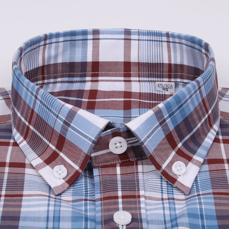 Plaid Shirt Men Long Sleeved Pure Cotton