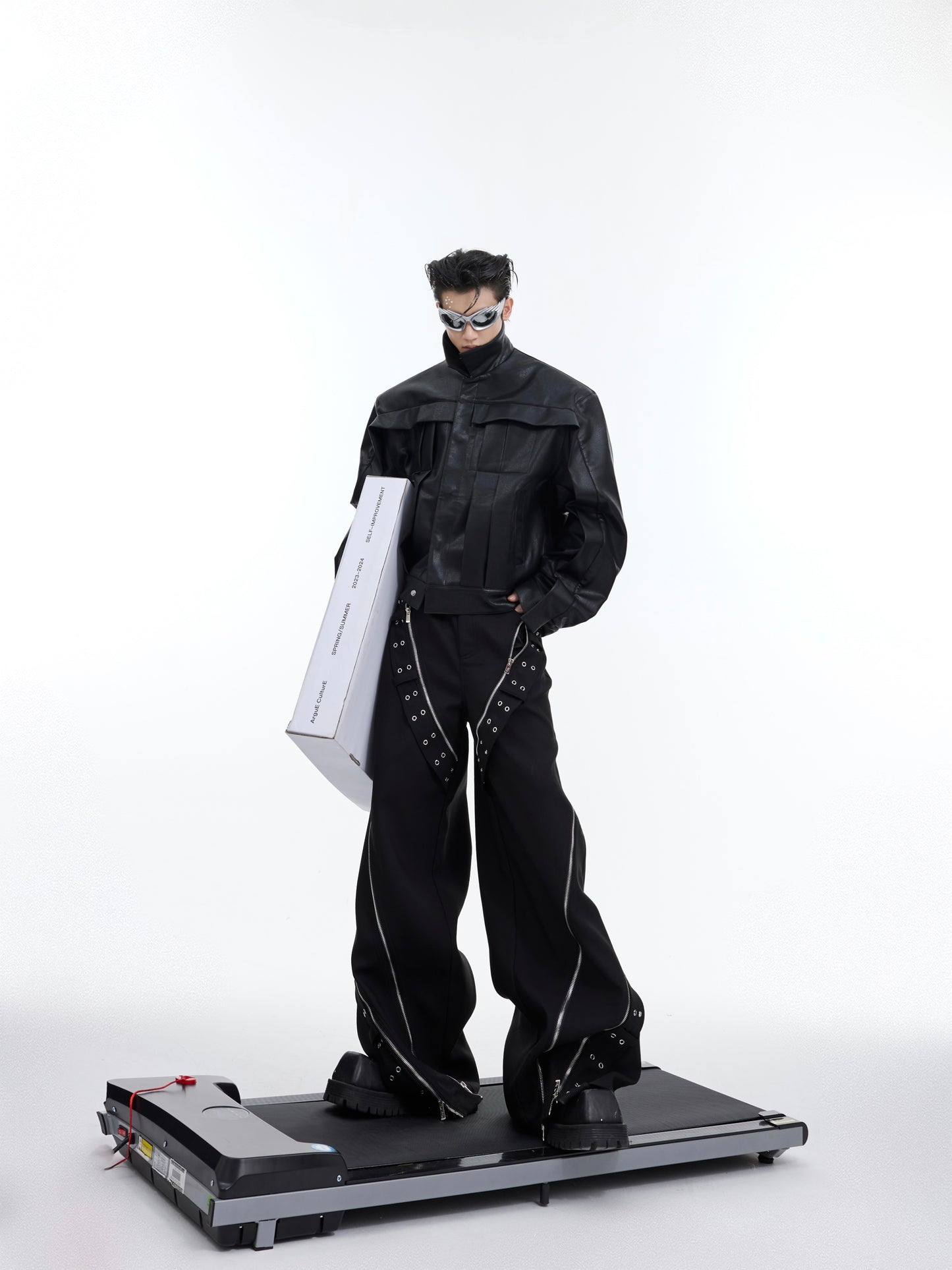 New Three-dimensional Deconstruction Padded Shoulder Jacket Coat