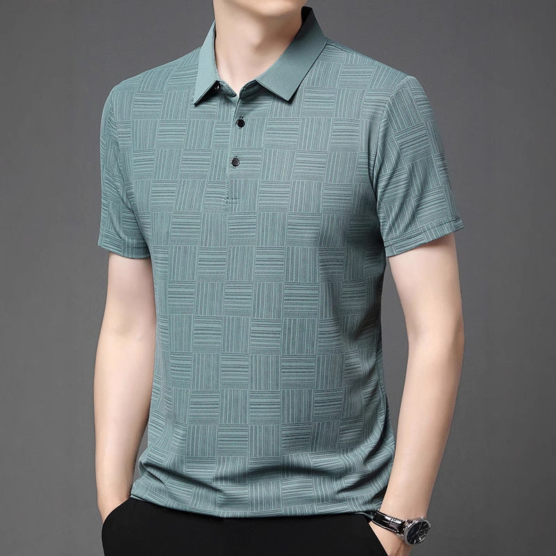 Slim Fit Åndbar Ny Herre Lapel T-shirt