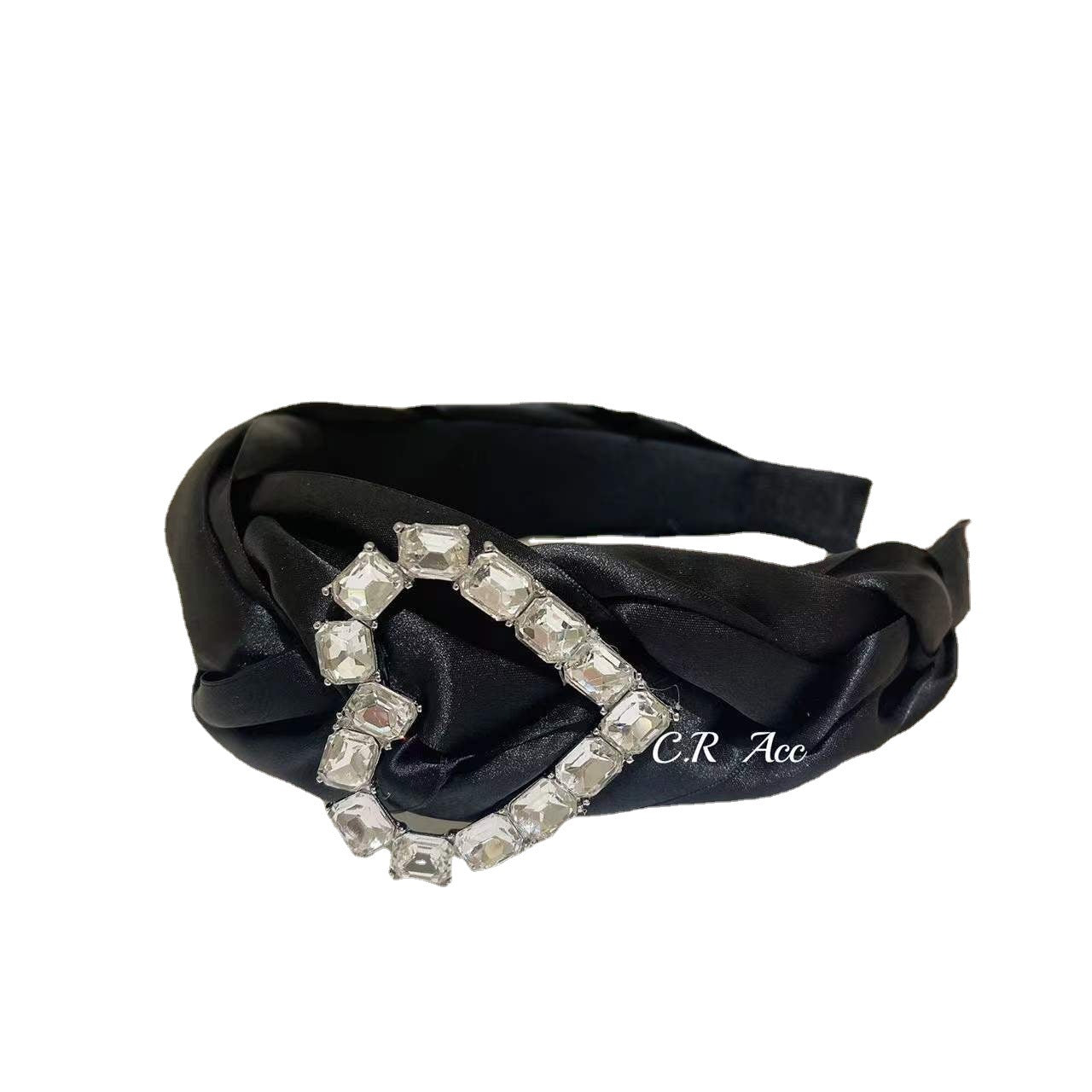 New Retro Temperament Diamond Love Headband Weaving