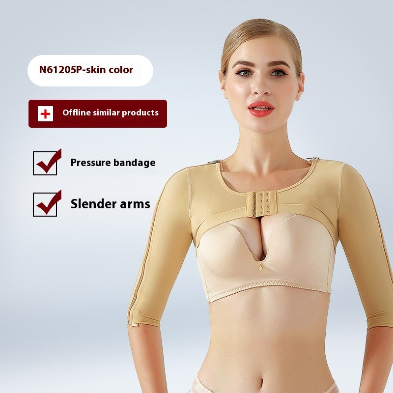 Supernumerary Breast Shoulder Pad Three-quarter Sleeve Body Shaping Top One Piece