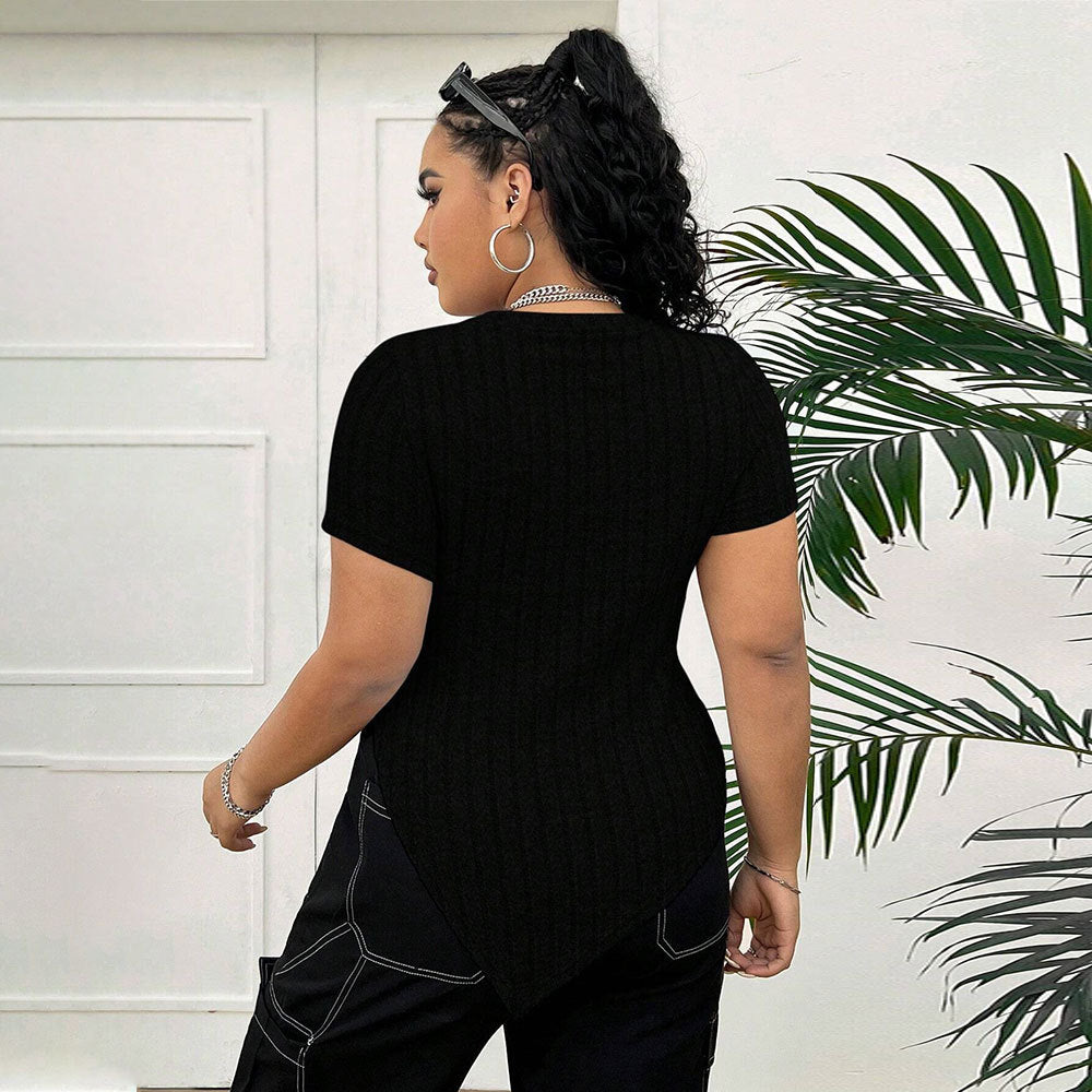 Fashion Simple Slim Waist Slimming Versatile T-shirt