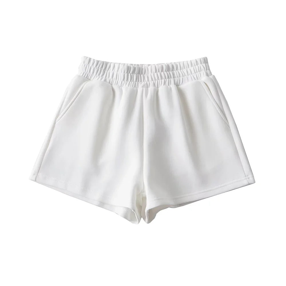 Elastic Waist Sports Shorts Women's Loose-fitting Versatile Outerwear Casual  7-color