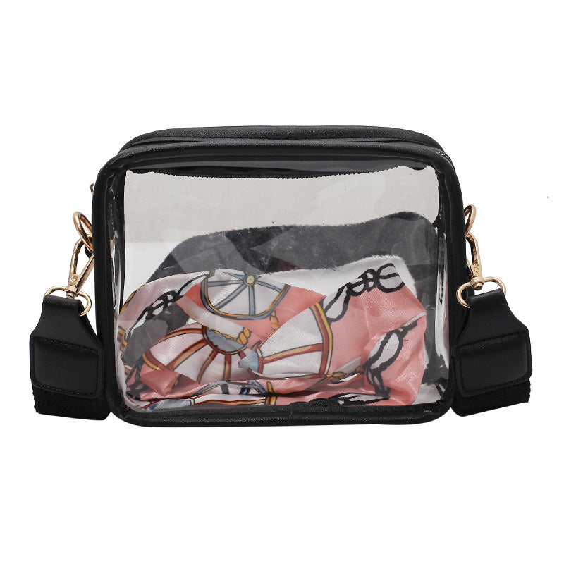 New One-shoulder Diagonal Wide Shoulder Strap Small Square Bag