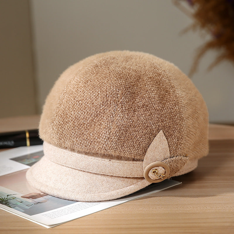 Peaked Cap Beret Women's Earflaps Thickened