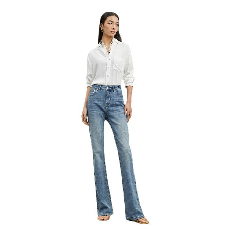 Retrojeans til kvinder, slankende og højtaljede