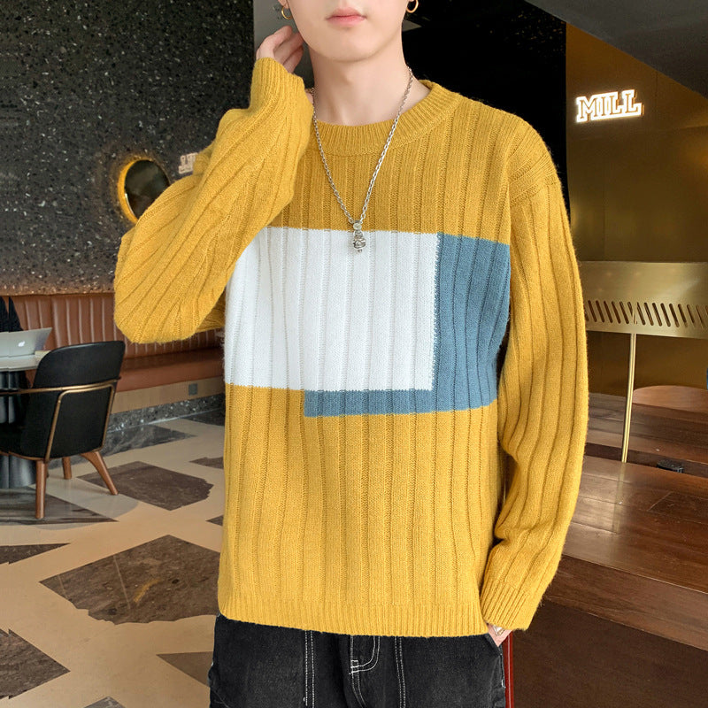 Strikket Sweater Herre Trendy Mærke Løs Varm Sweater