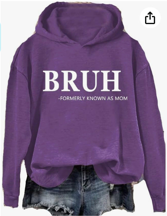 Independent Station Women's Fashion Printed Casual Hooded Long Sleeve Sweater