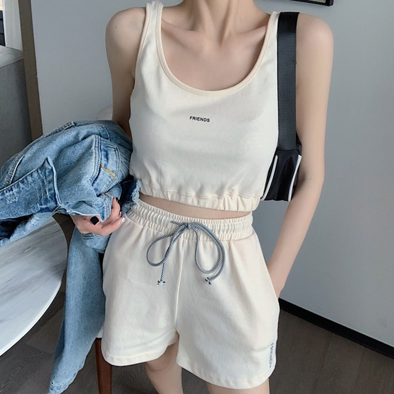 Running Vest And Shorts Slim-fit Two-piece Set