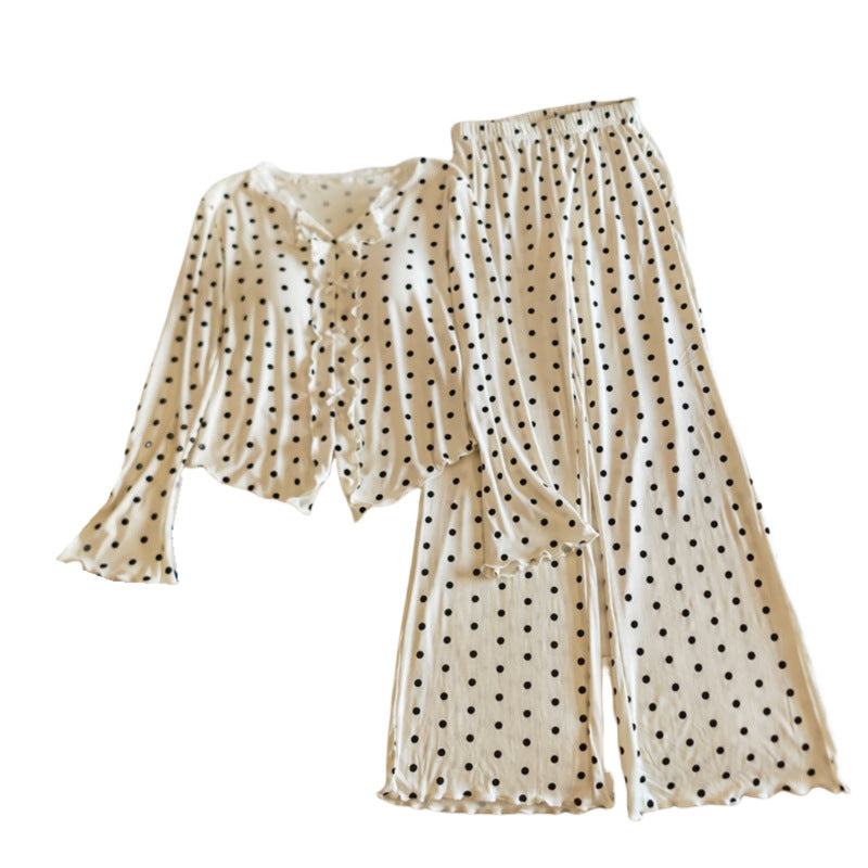 Womens Springautumn Long-sleeve Lightweight Pajama Set