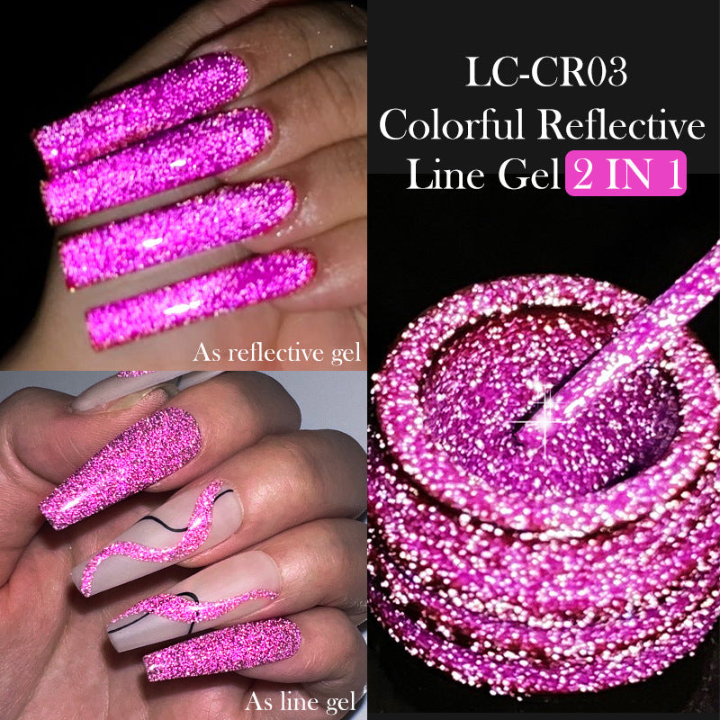 Nail Gel With A Glittery Brushed Finish And Reflective Sequins