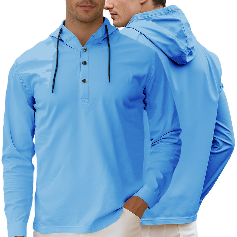 Fashionable Casual Half-cardigan Hoodie Long-sleeve Shirt