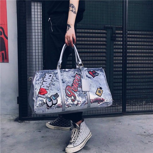 Fashion Sequin Letter Women's One Shoulder Diagonal Bag