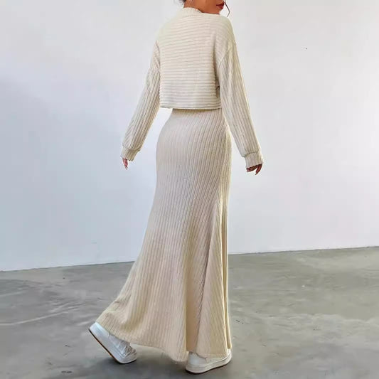 Solid Color Long Vest Dress Suit