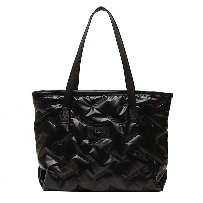Simple Brightening Down Cotton Filled Tote Bag