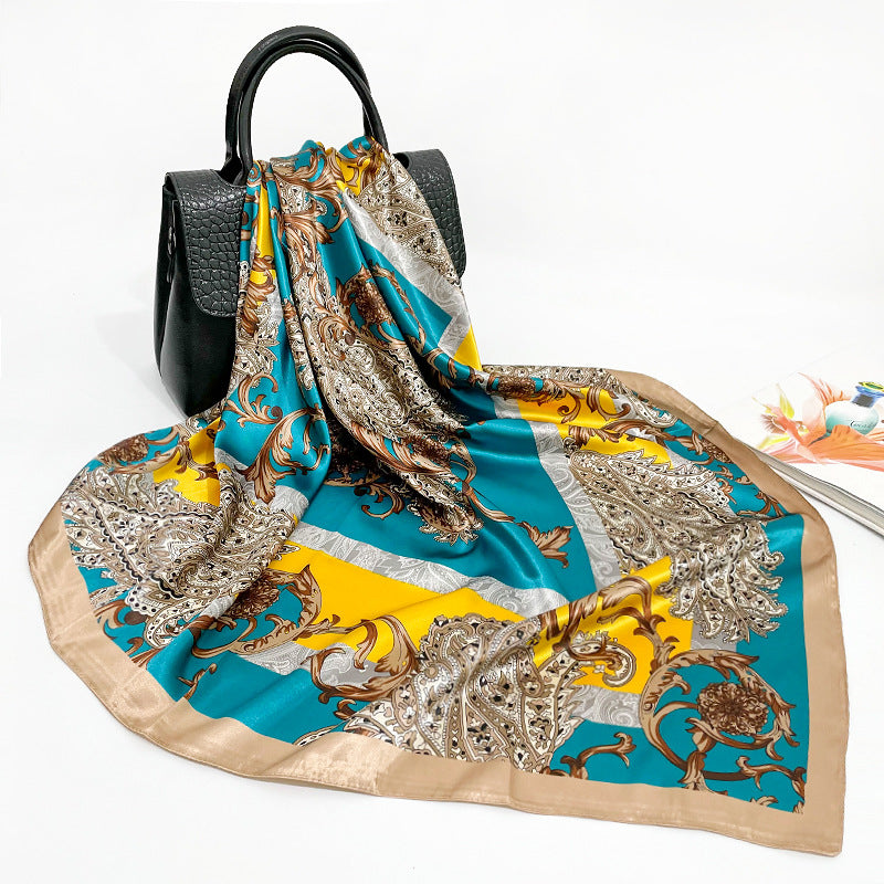 Spring And Autumn New 90cm Silk Scarf Silk Square