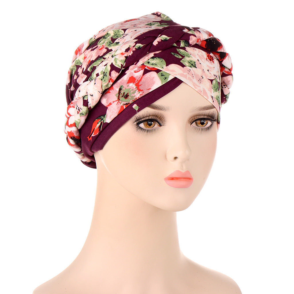 Tie-dyed kort fletning kan skjule hårturbanhat
