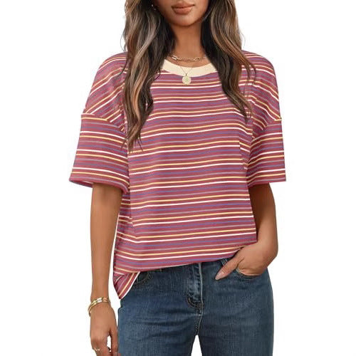 Fashion Casual All-matching Comfortable Short Sleeve Round Neck T-shirt