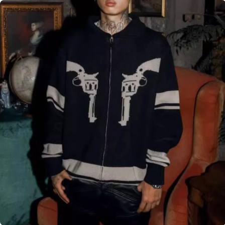 Herremoden Løs Sweater med Lille Rund Hals