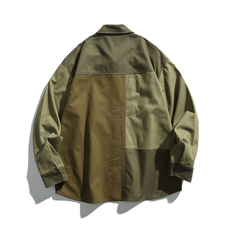 Loose Casual Military Block Shirt Men's Mountain